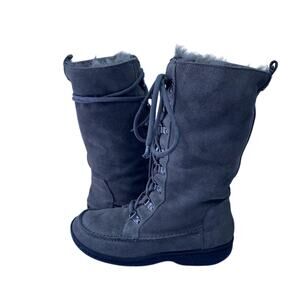 Sam Edelman Boots Women's Size 6.5 Mariela Suede Fur Lined Winter Lace Up Eskimo